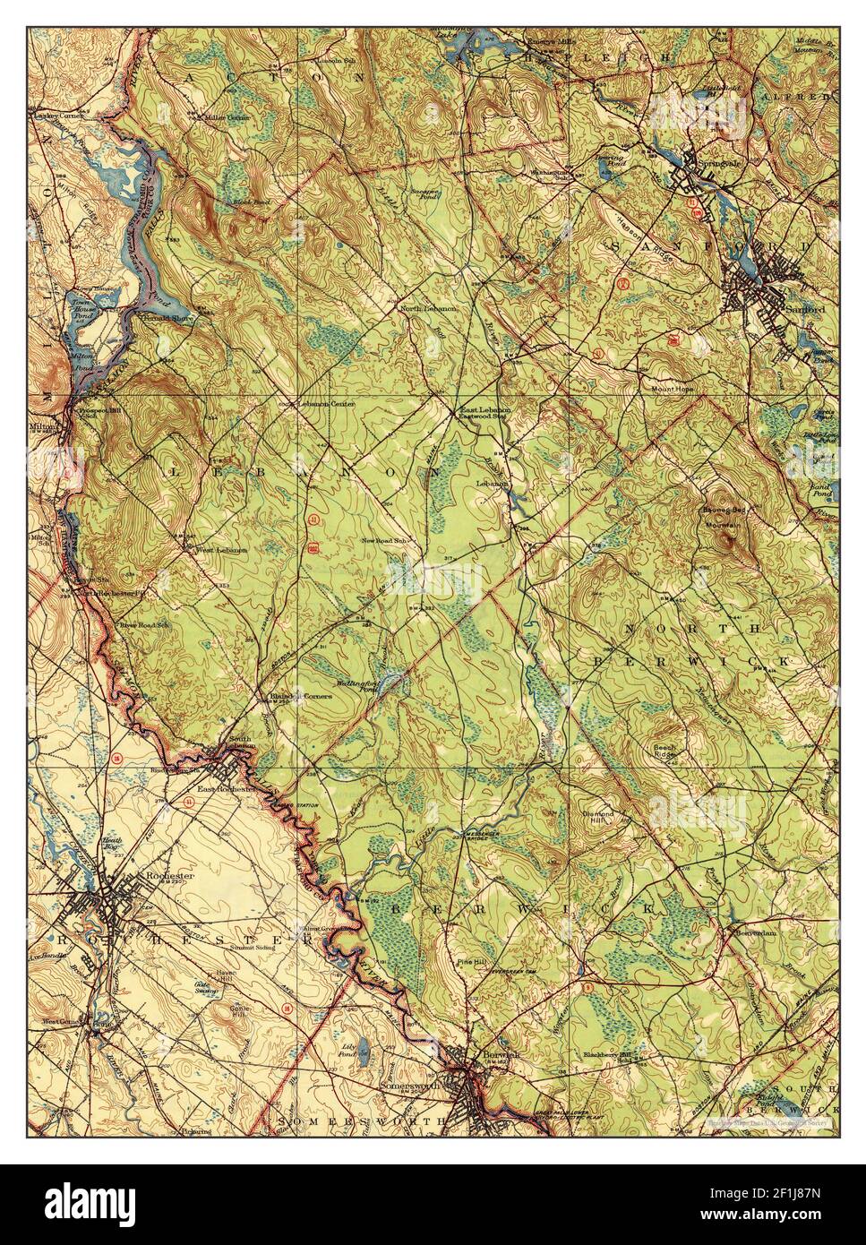 Berwick, Maine, map 1944, 162500, United States of America by Timeless