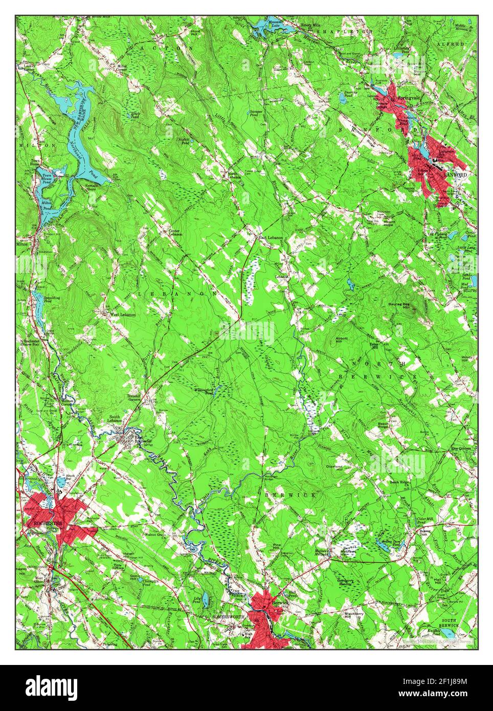 Berwick, Maine, map 1958, 162500, United States of America by Timeless