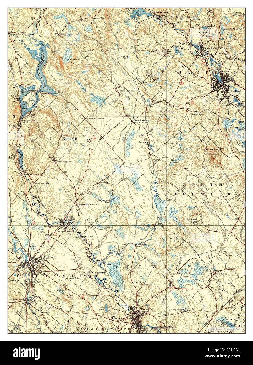 Berwick, Maine, map 1944, 162500, United States of America by Timeless