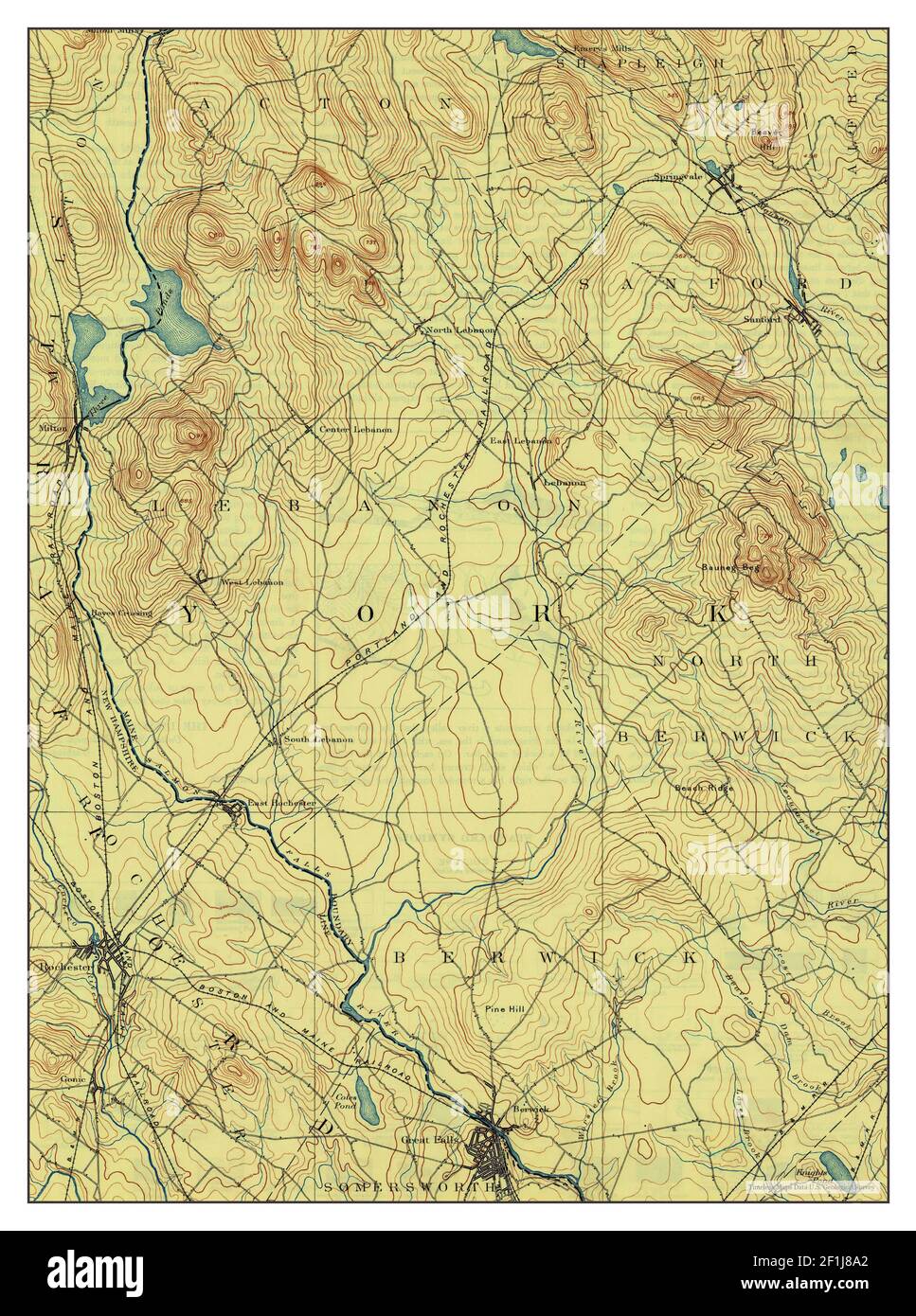 Berwick, Maine, map 1893, 162500, United States of America by Timeless