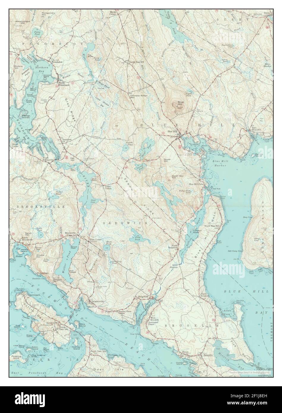 Blue Hill Maine Map Blue Hill, Maine, Map 1957, 1:62500, United States Of America By Timeless  Maps, Data U.s. Geological Survey Stock Photo - Alamy