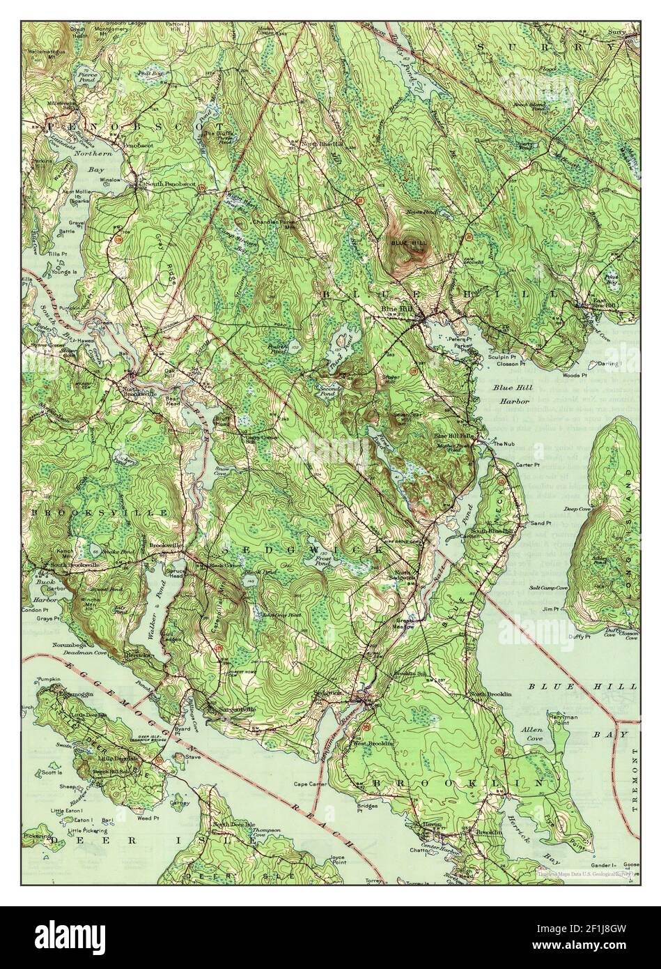 Blue Hill, Maine, map 1944, 162500, United States of America by