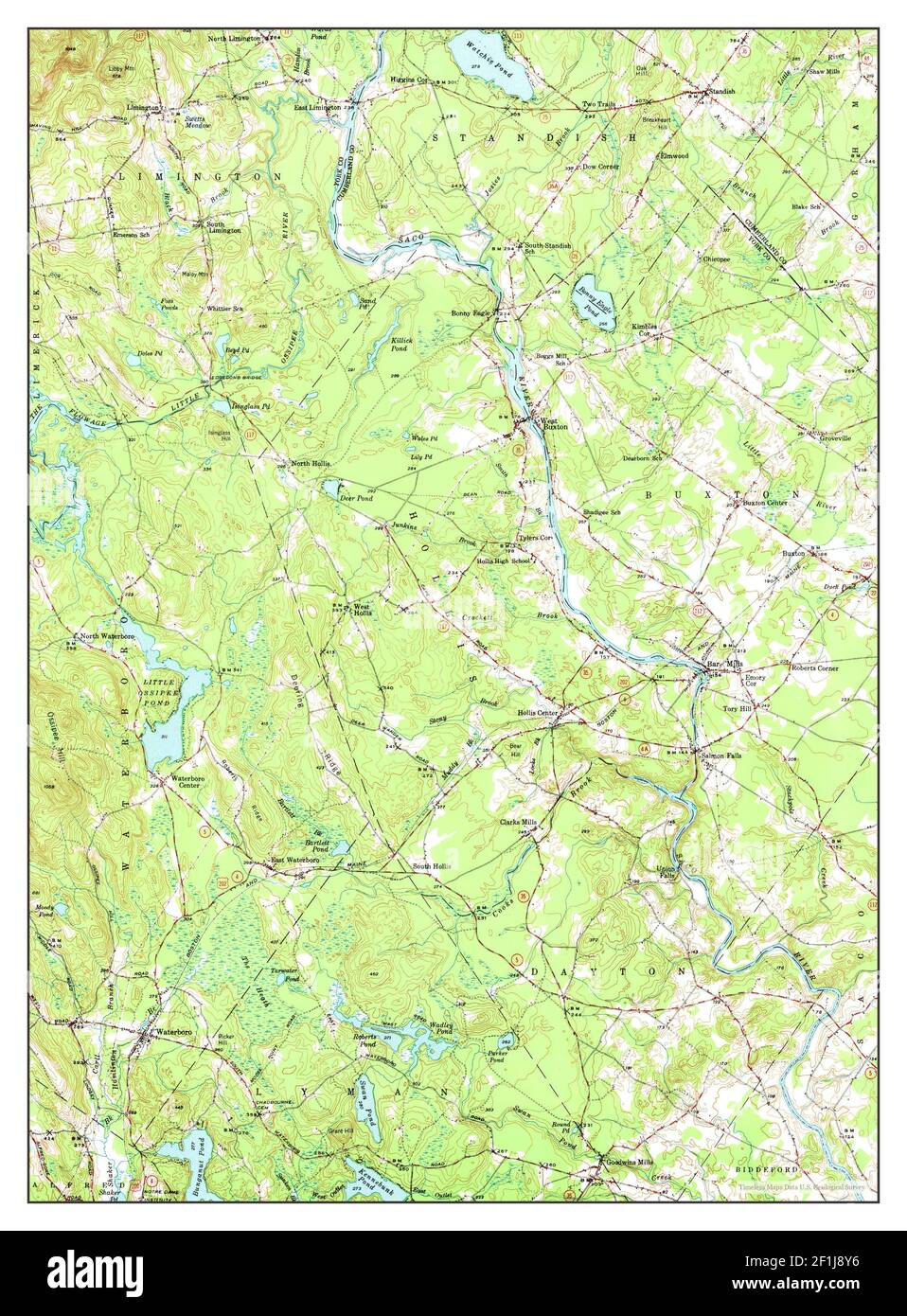 Buxton, Maine, map 1942, 162500, United States of America by Timeless