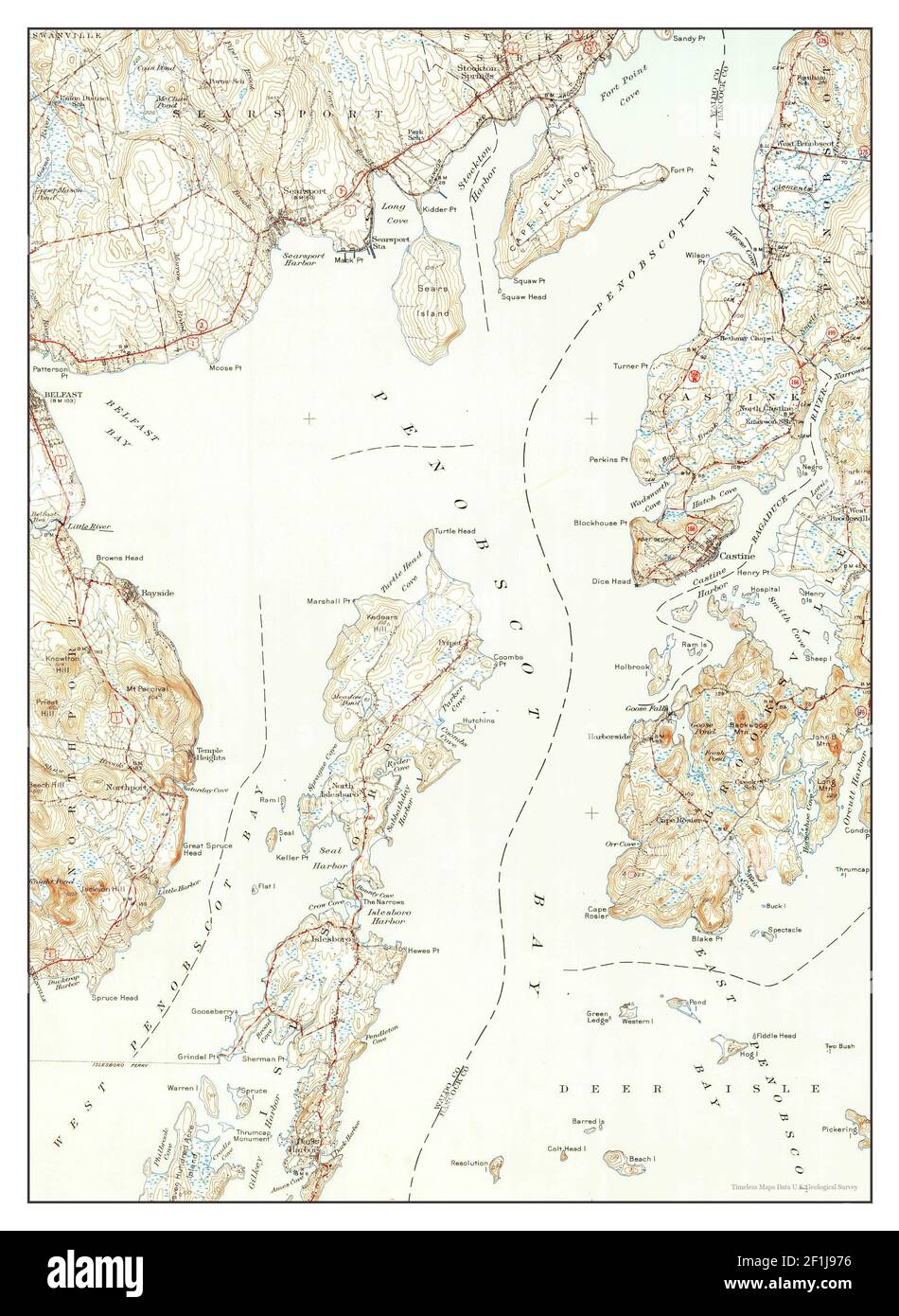 Castine, Maine, map 1943, 162500, United States of America by Timeless Maps, data U.S