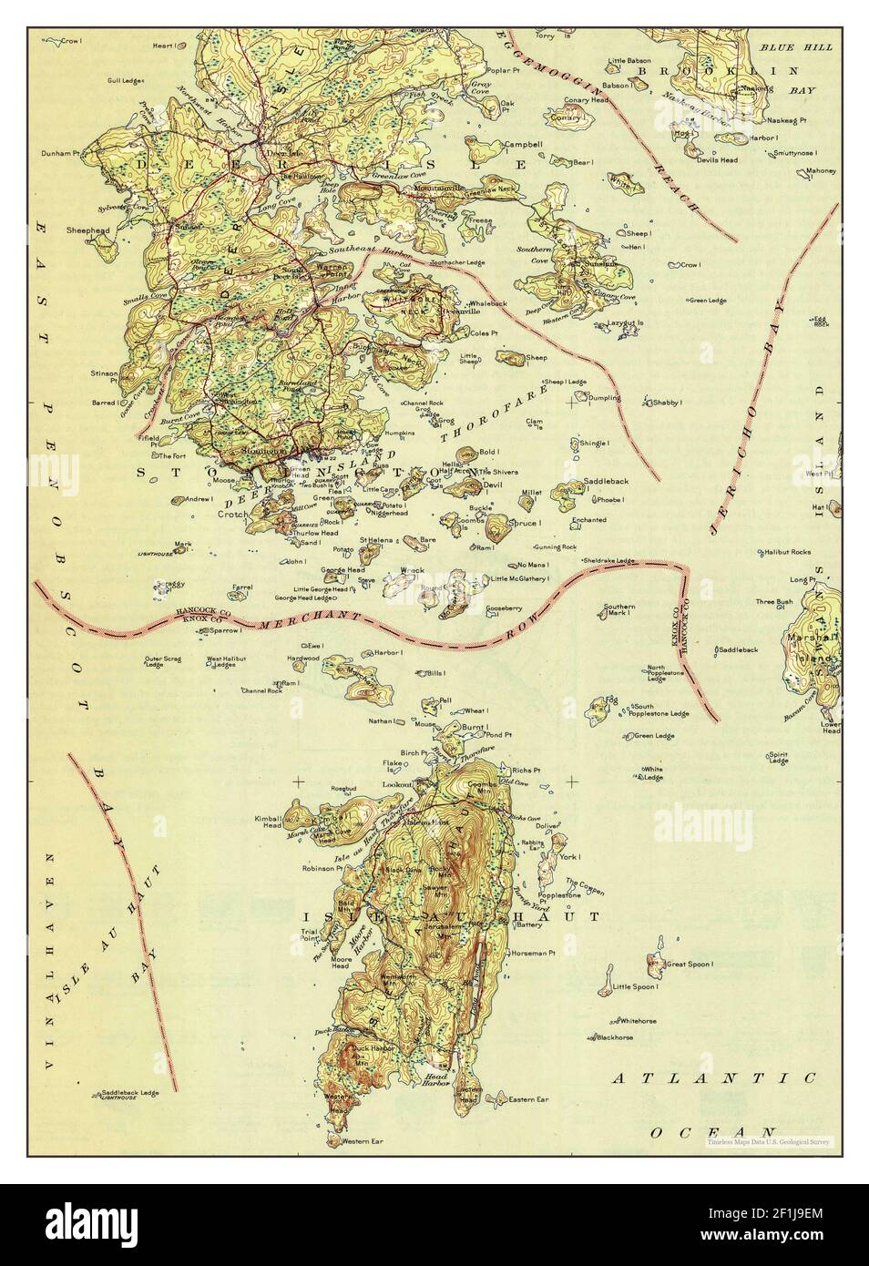 Deer Isle, Maine, map 1944, 162500, United States of America by Timeless Maps, data U.S