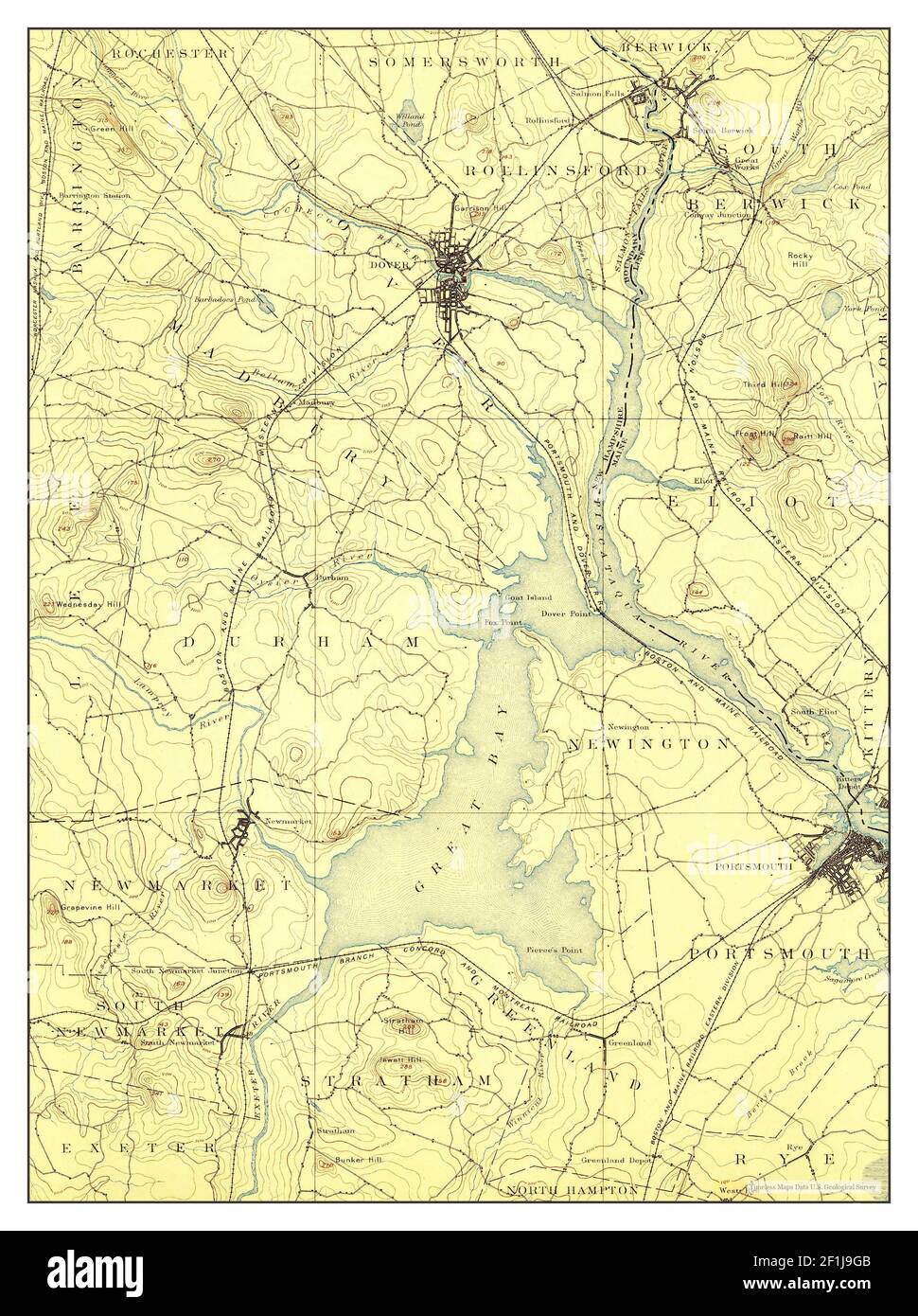Maine Geological Survey Maps Dover, Maine, Map 1893, 1:62500, United States Of America By Timeless Maps,  Data U.s. Geological Survey Stock Photo - Alamy