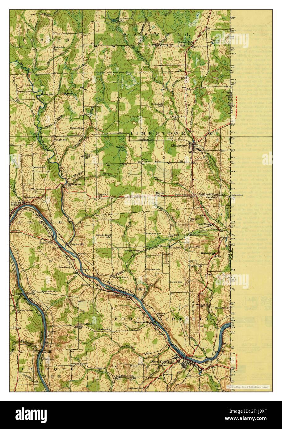 Fort Fairfield Maine Map Fort Fairfield, Maine, Map 1933, 1:62500, United States Of America By  Timeless Maps, Data U.s. Geological Survey Stock Photo - Alamy