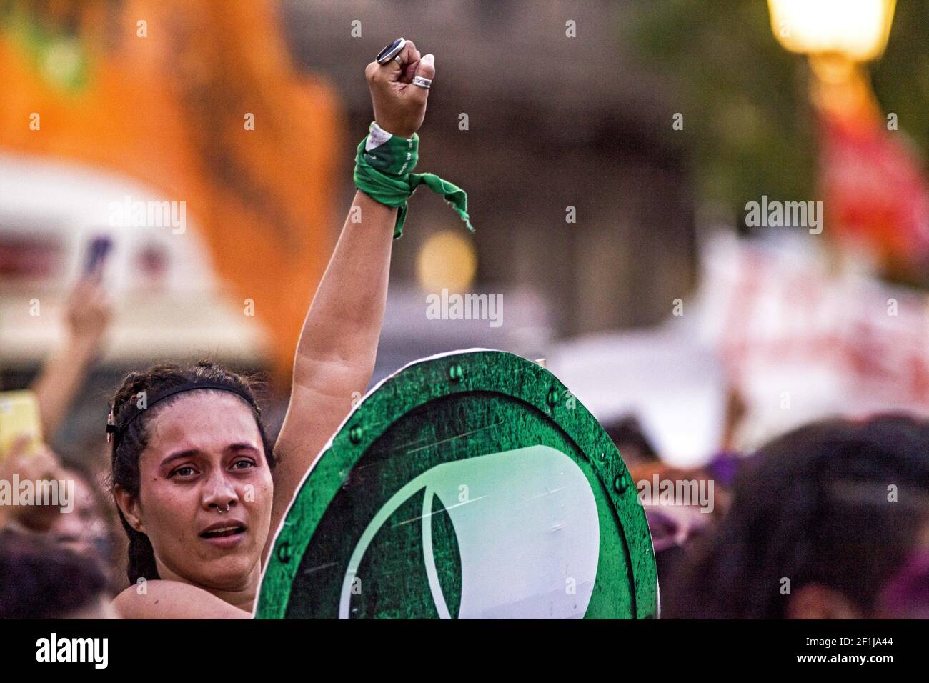 Buenos Aires, Federal Capital, Argentina. 8th Mar, 2021. Today March 8, International Day of Working Women, commemorates the struggle of women for their participation in society and their full development as a person, on an equal footing with men.In Buenos Aires, Argentina, women and the different feminist collectives and groups will take to the streets to demonstrate, once again, for the growth of femicides, sexist violence, the slowness of Justice to protect women who denounce women their aggressors and job insecurity. Credit: ZUMA Press, Inc./Alamy Live News Stock Photo