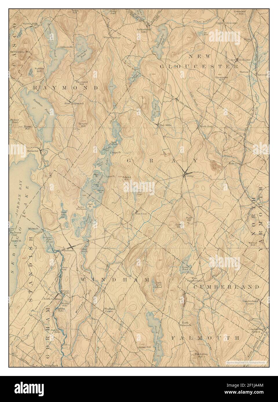 Gray, Maine, map 1898, 162500, United States of America by Timeless Maps, data U.S. Geological