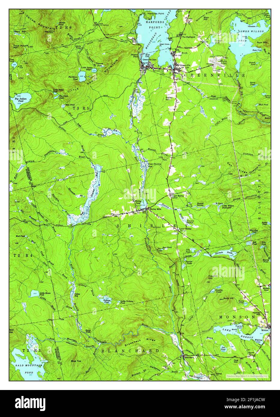 Greenville, Maine, map 1951, 162500, United States of America by