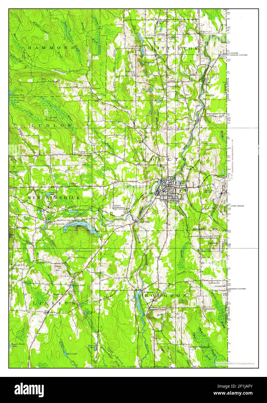 Houlton, Maine, map 1951, 162500, United States of America by Timeless
