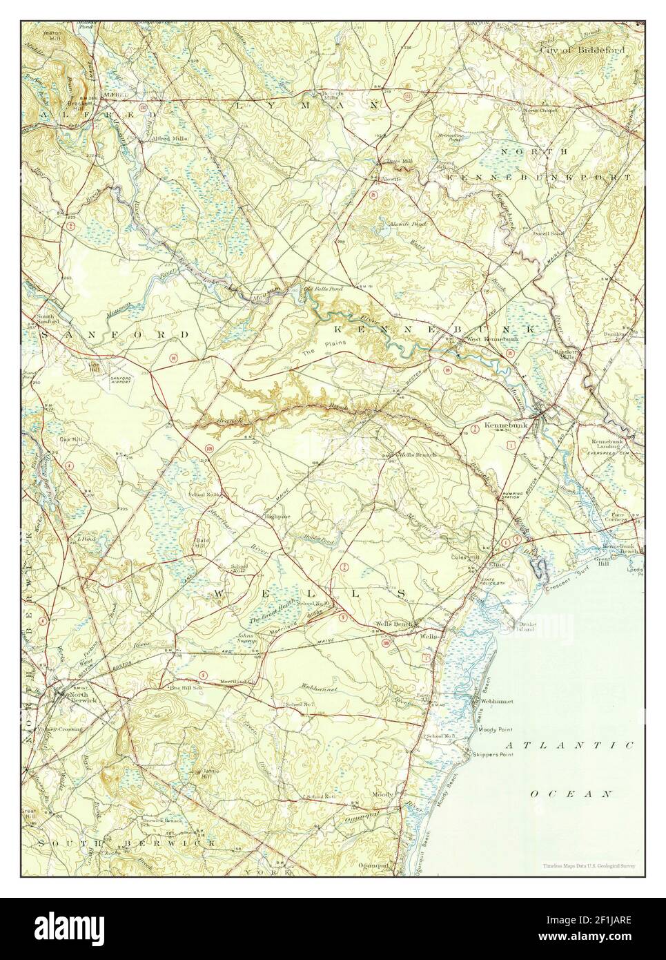 Kennebunk, Maine, map 1944, 162500, United States of America by