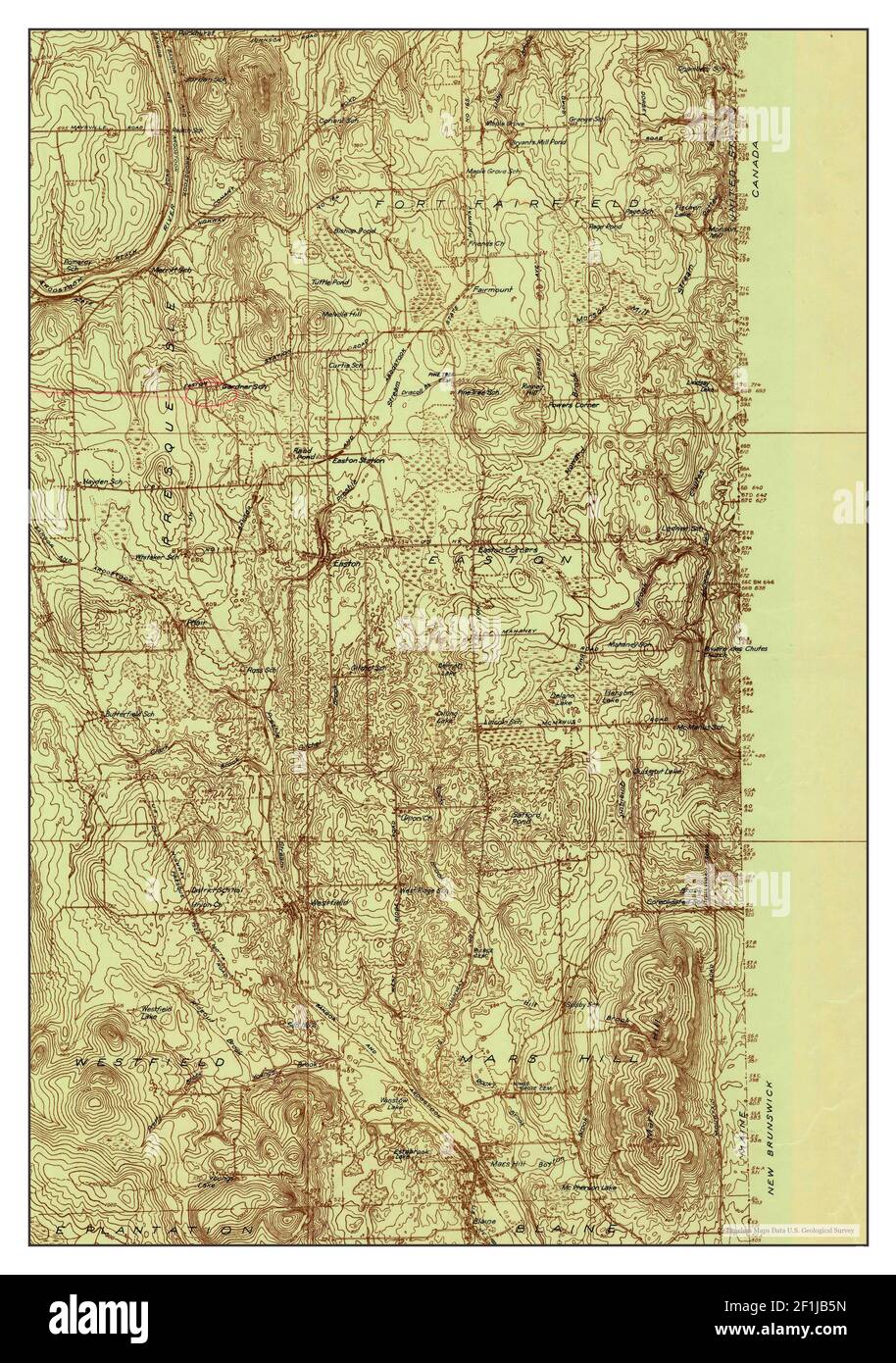 Mars Hill, Maine, map 1936, 148000, United States of America by