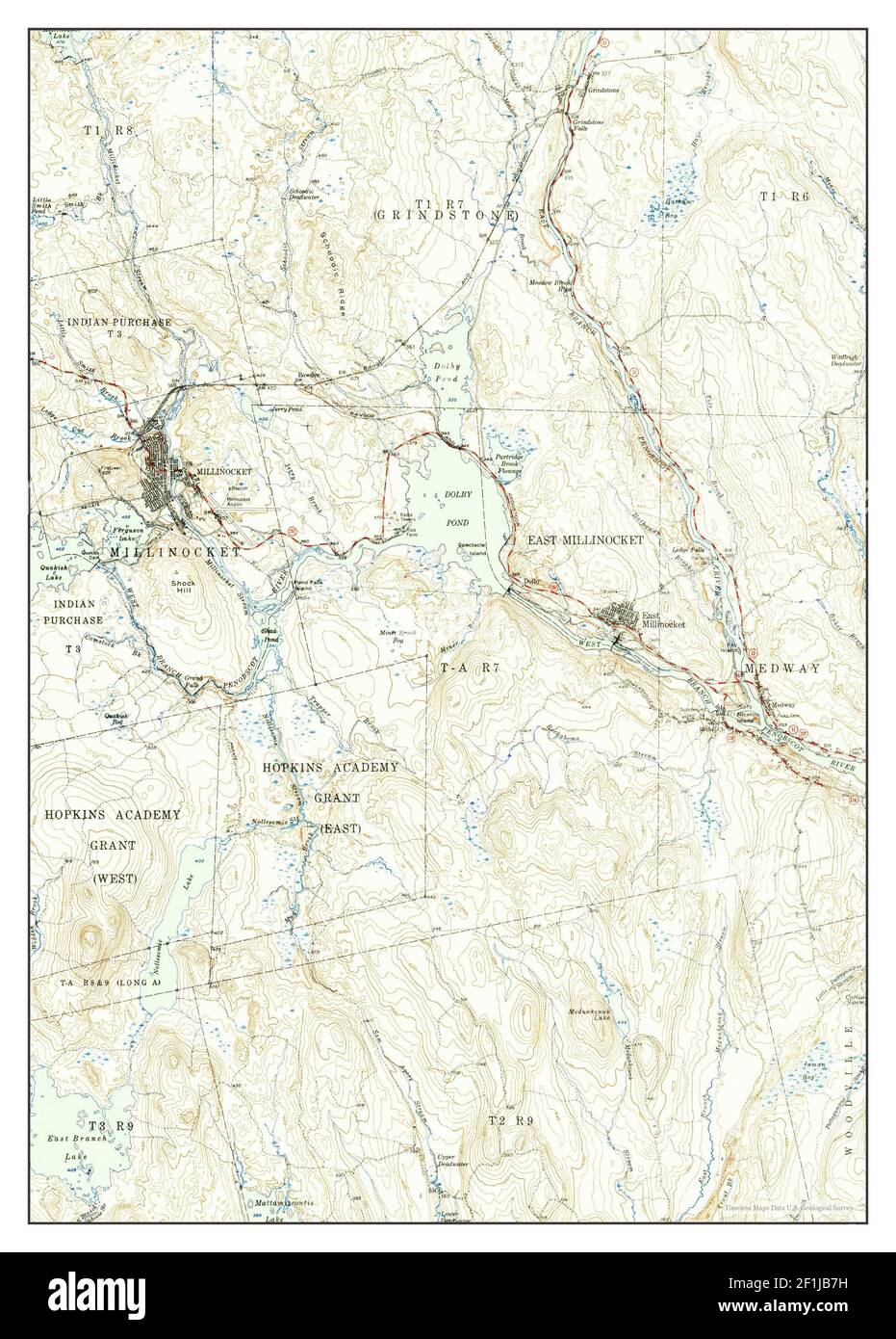 Millinocket, Maine, map 1951, 162500, United States of America by