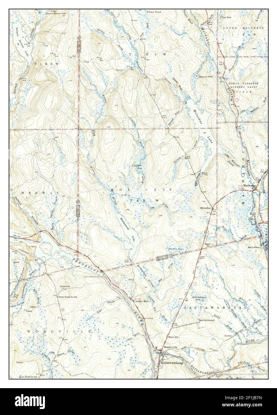 Map of mattawamkeag hi-res stock photography and images - Alamy