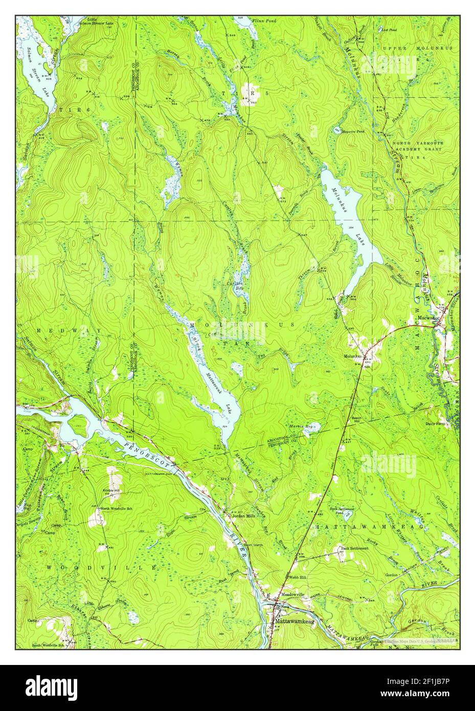 Mattawamkeag, Maine, map 1940, 162500, United States of America by