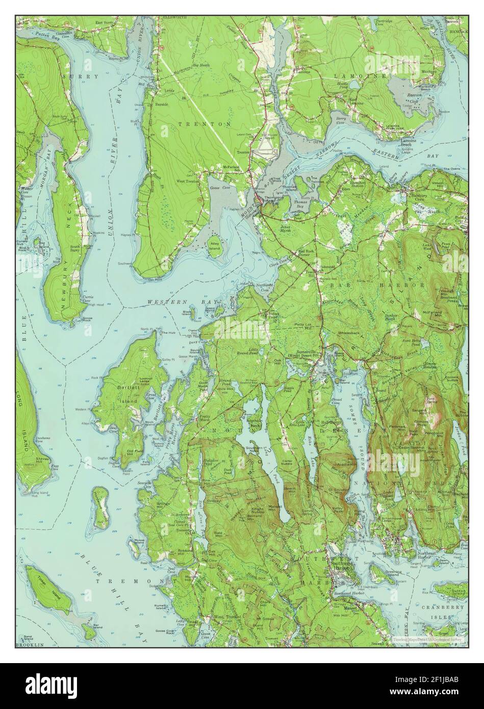 Mount Desert, Maine, map 1956, 162500, United States of America by
