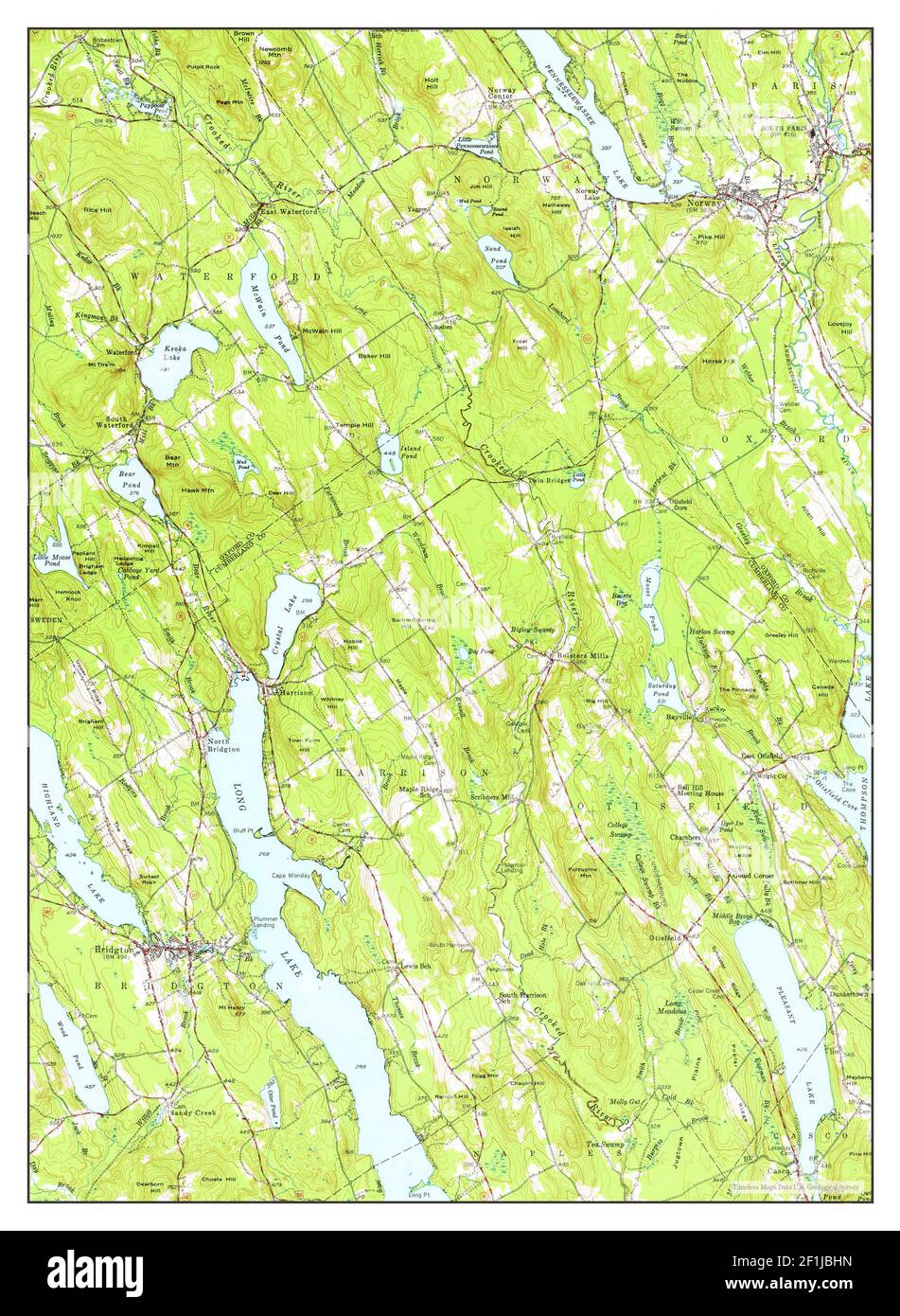 Norway, Maine, map 1946, 162500, United States of America by Timeless