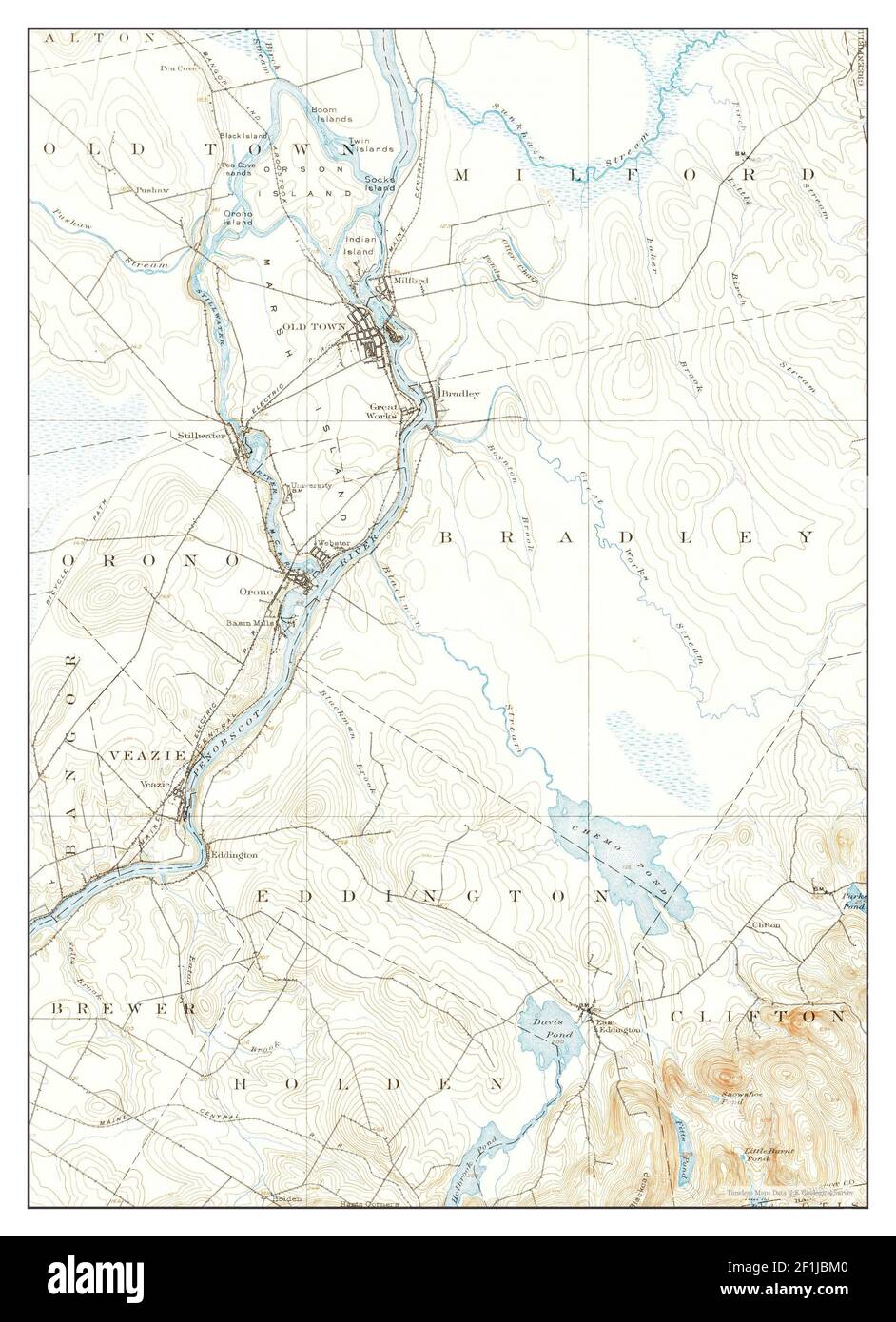 Orono, Maine, map 1902, 162500, United States of America by Timeless