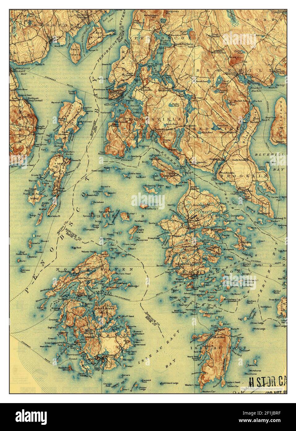 Penobscot Bay, Maine, map 1905, 1125000, United States of America by