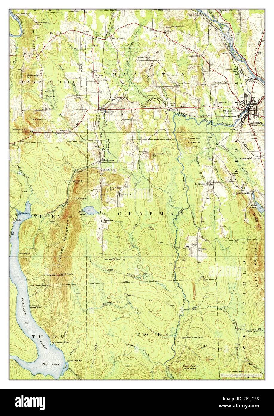 Presque Isle, Maine, map 1935, 162500, United States of America by