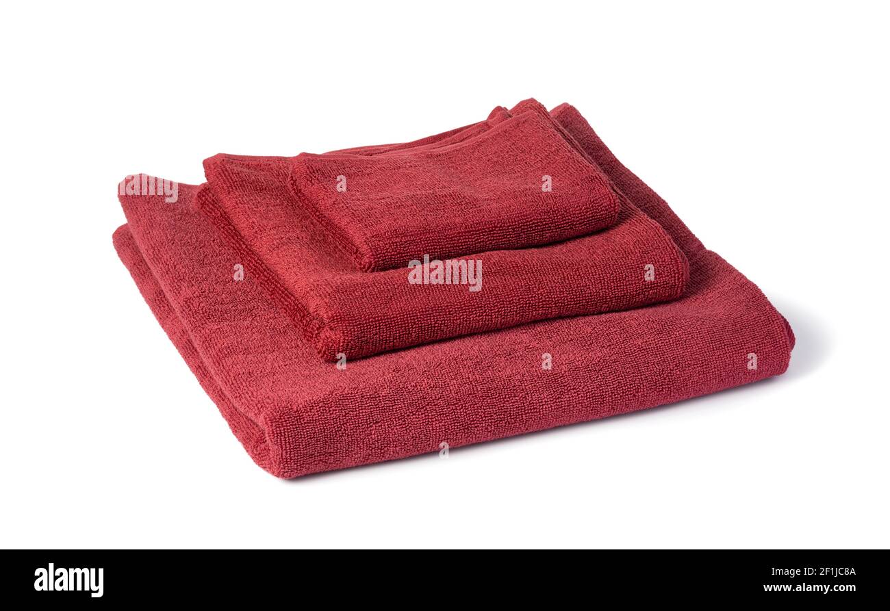 Bath towel isolated on white Stock Photo