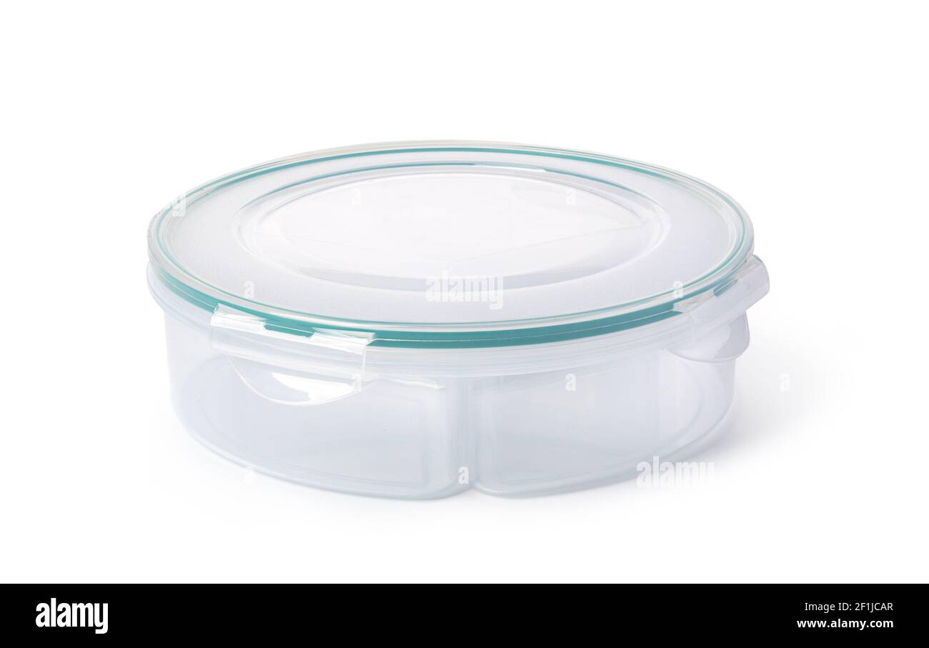 Plastic food box on white background Stock Photo