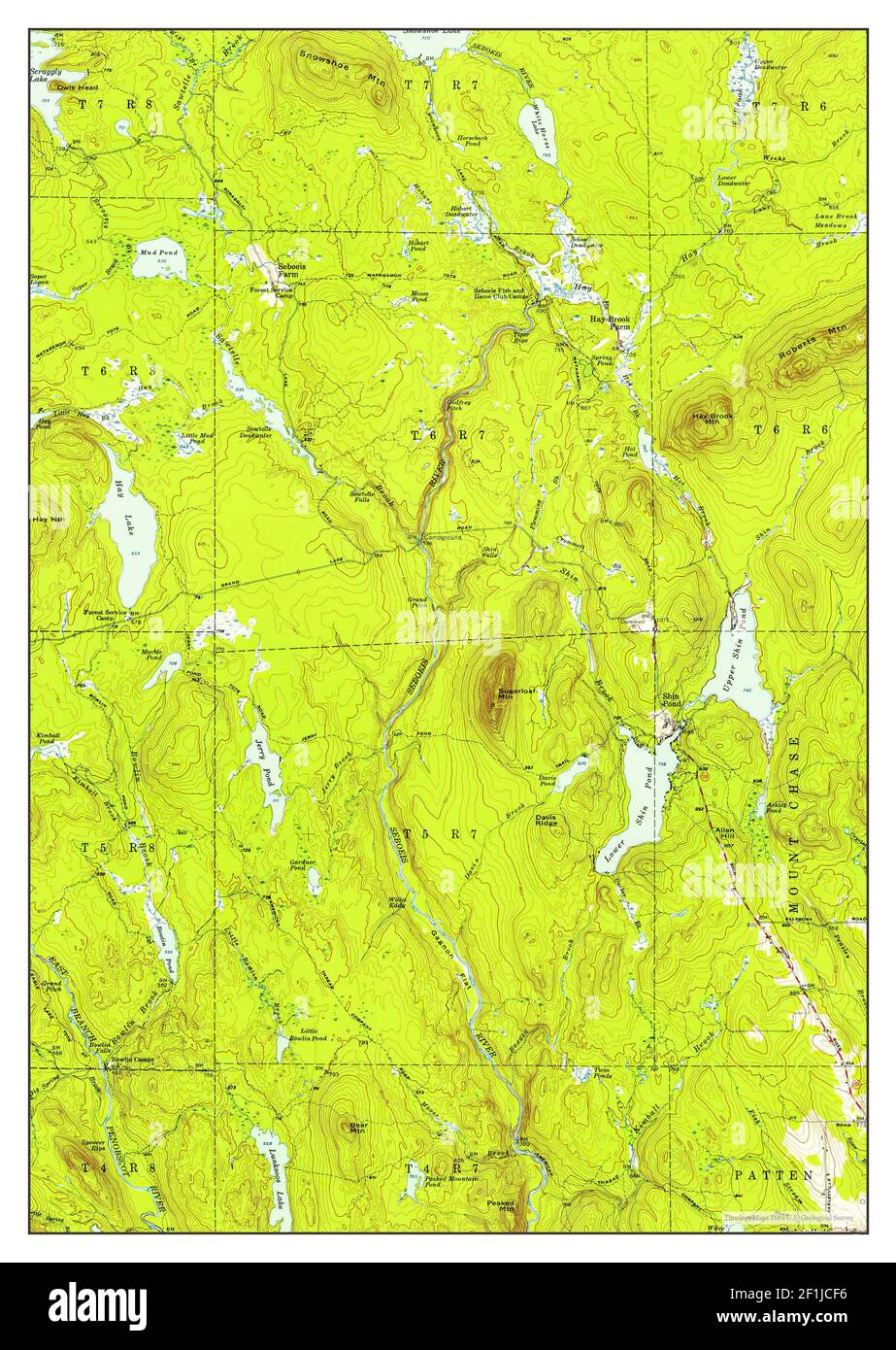 Shin Pond, Maine, map 1954, 162500, United States of America by