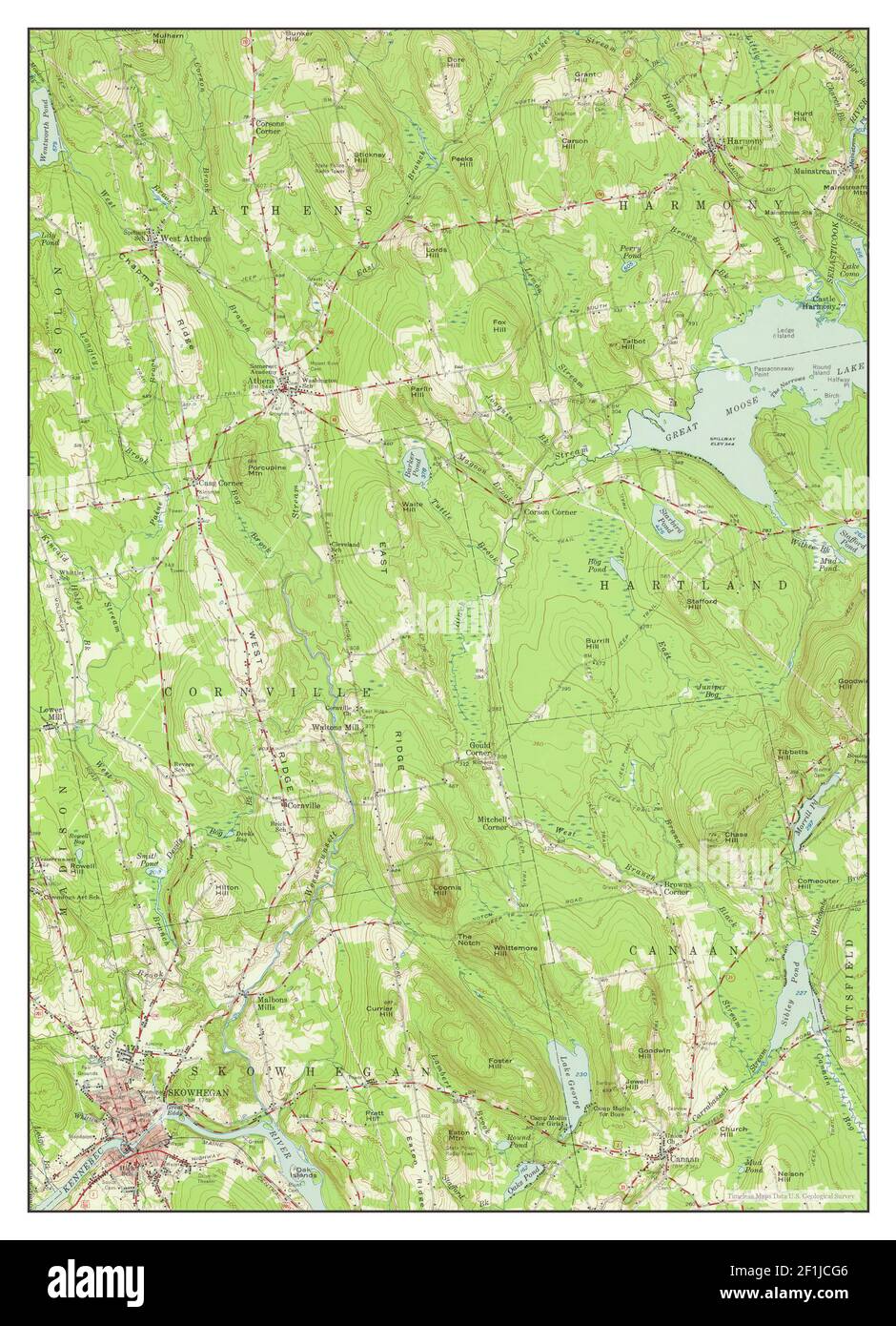 Skowhegan, Maine, map 1955, 162500, United States of America by Timeless Maps, data U.S
