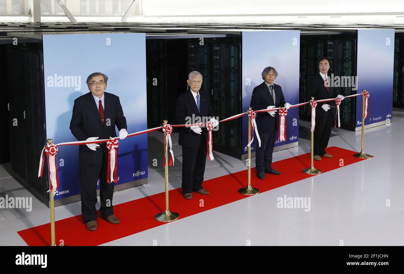 A tapecutting ceremony is held in Kobe, western Japan, on March 9