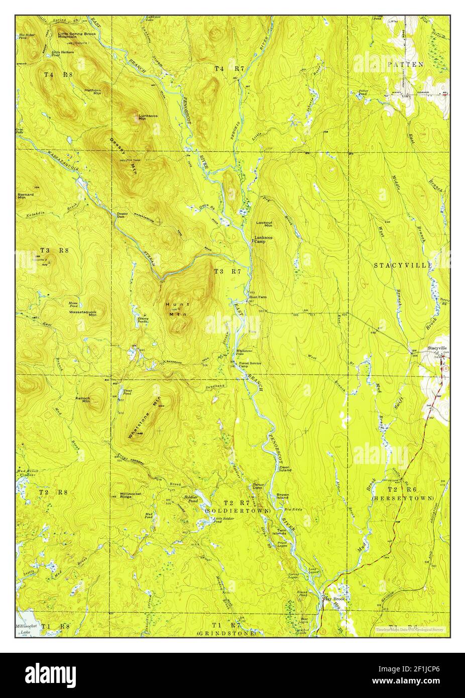 Stacyville, Maine, map 1953, 1:62500, United States of America by Timeless Maps, data U.S. Geological Survey Stock Photo