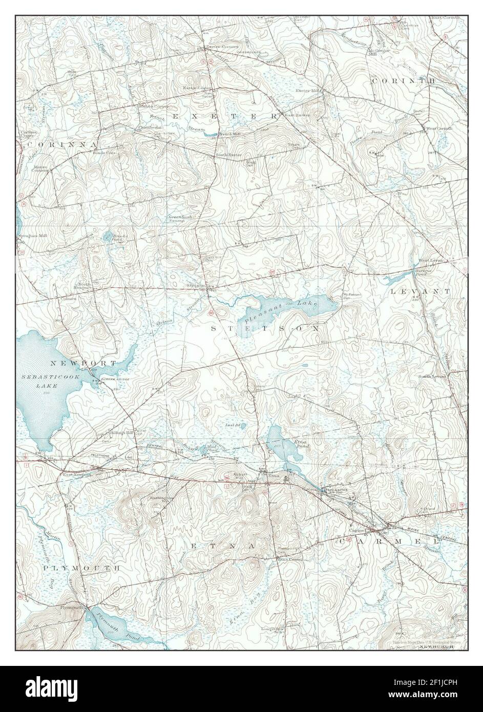 Stetson, Maine, map 1955, 162500, United States of America by Timeless