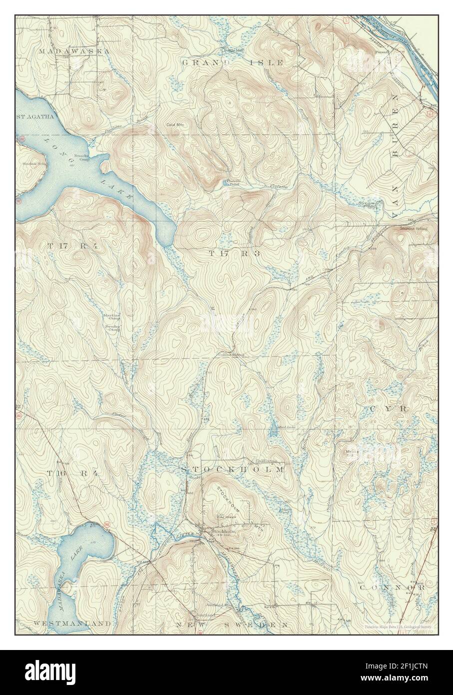 Stockholm, Maine, map 1953, 162500, United States of America by Timeless Maps, data U.S
