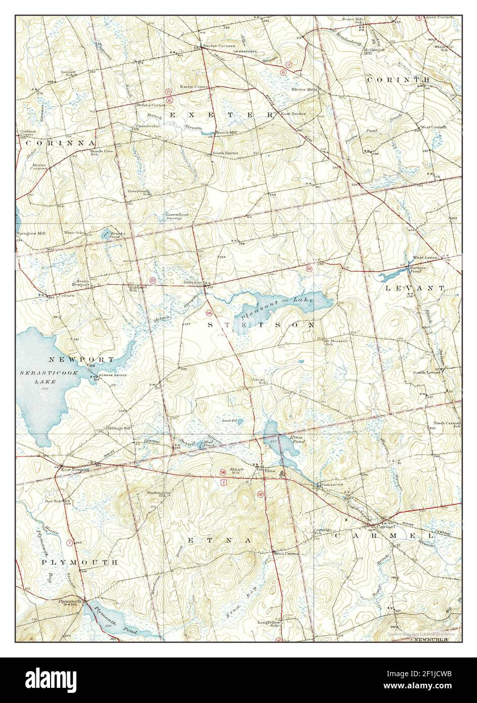Stetson, Maine, map 1935, 1:62500, United States of America by Timeless Maps, data U.S. Geological Survey Stock Photo