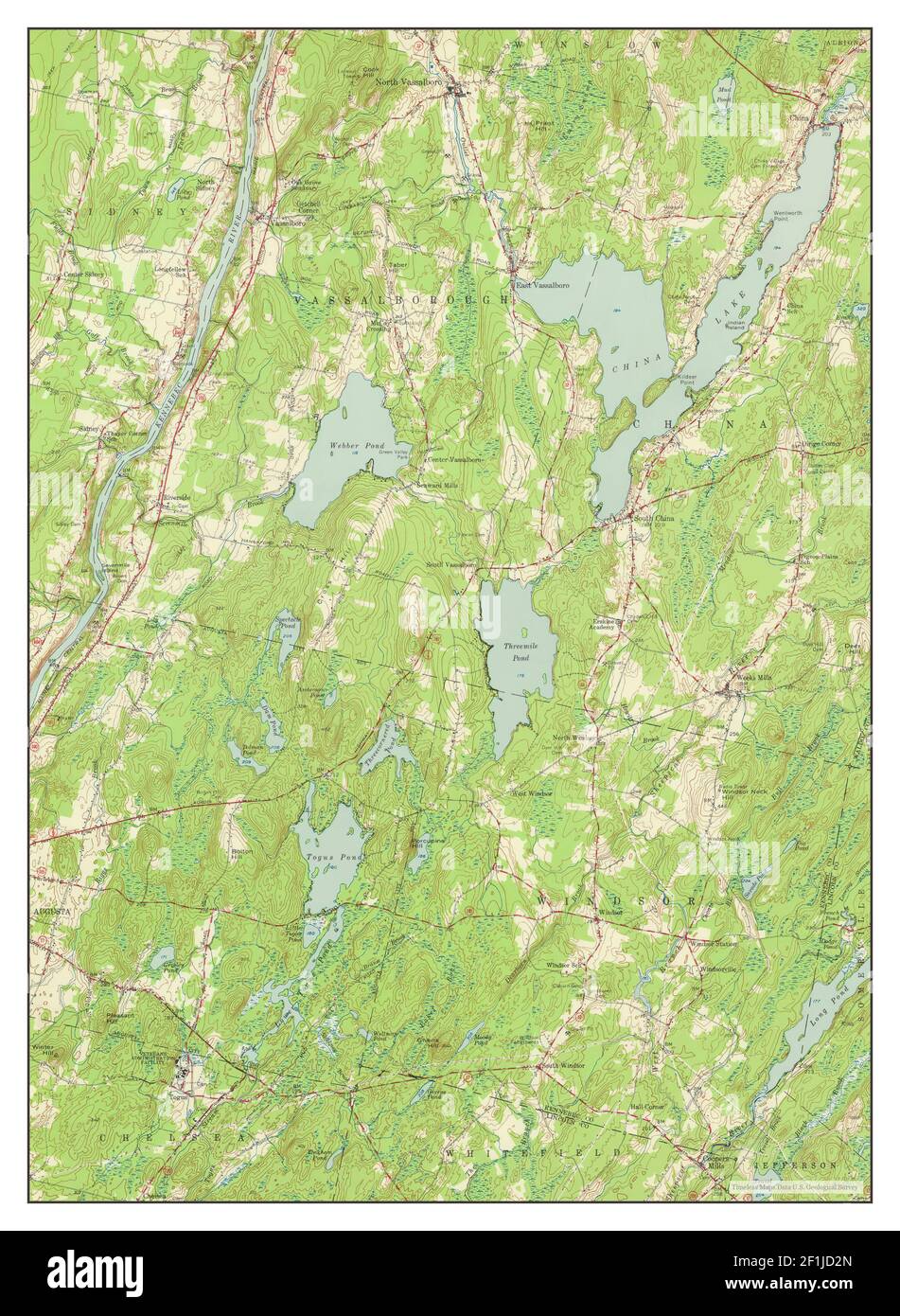 Vassalboro, Maine, map 1956, 162500, United States of America by