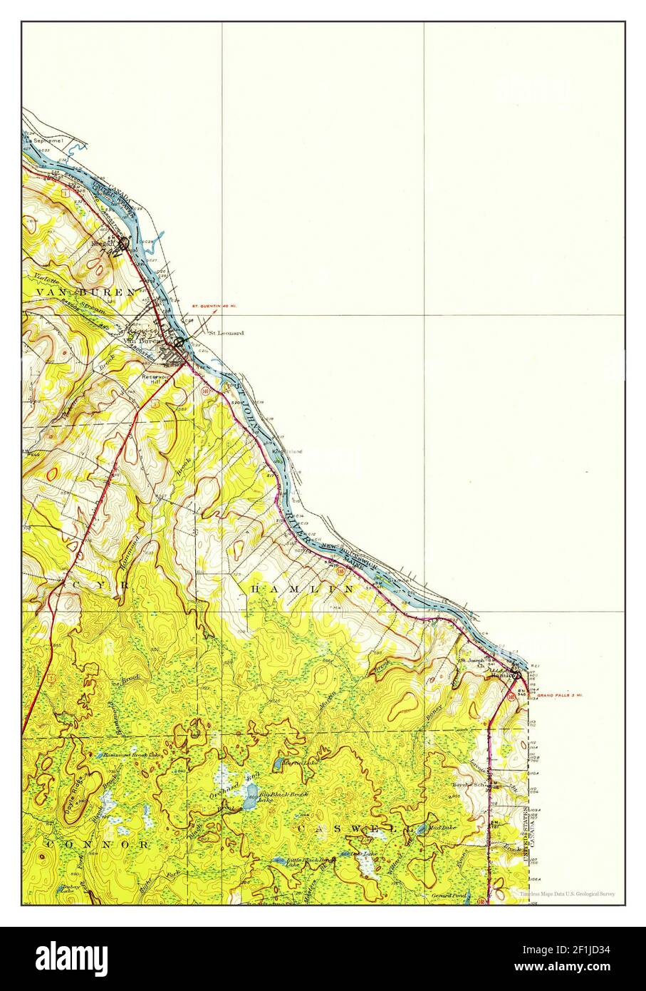 Van Buren Maine Map Van Buren, Maine, Map 1951, 1:62500, United States Of America By Timeless  Maps, Data U.s. Geological Survey Stock Photo - Alamy