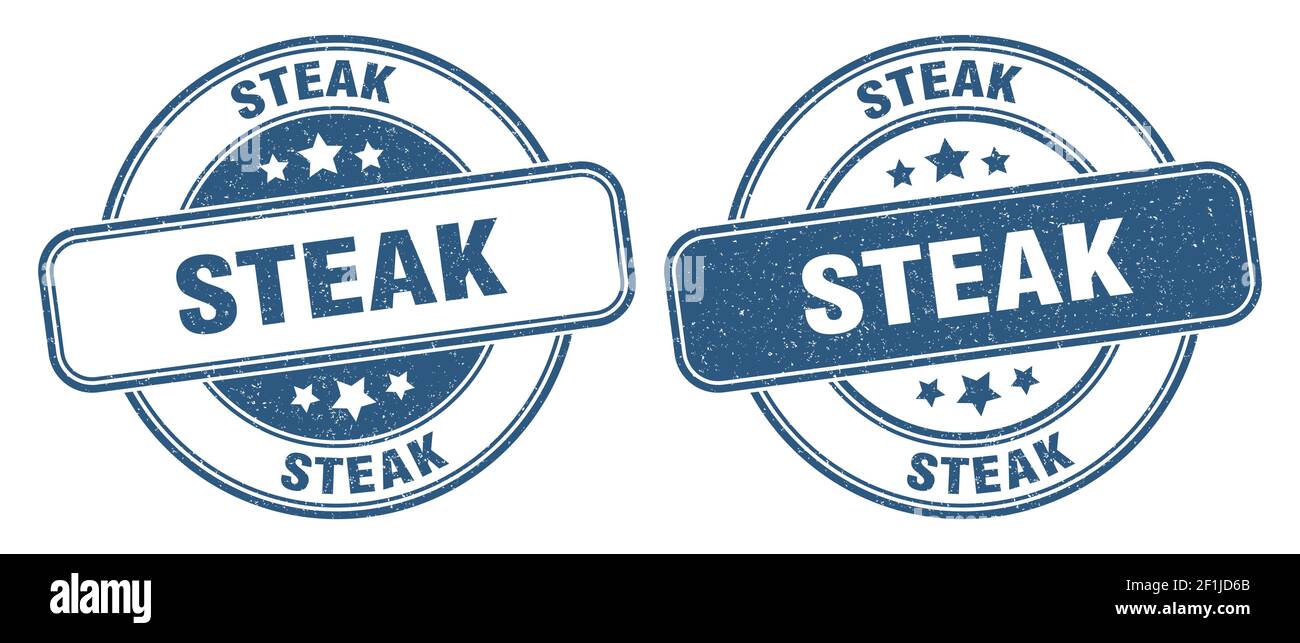 steak stamp. steak sign. round grunge label Stock Vector Image & Art