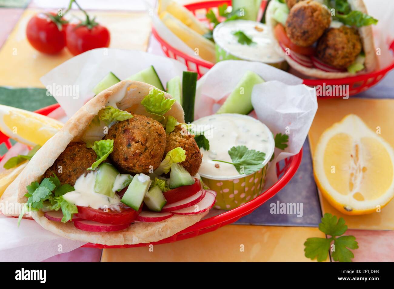 Falafel in pita bread Stock Photo Alamy