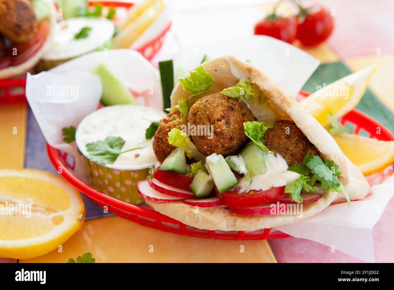 Falafel in pita bread Stock Photo - Alamy