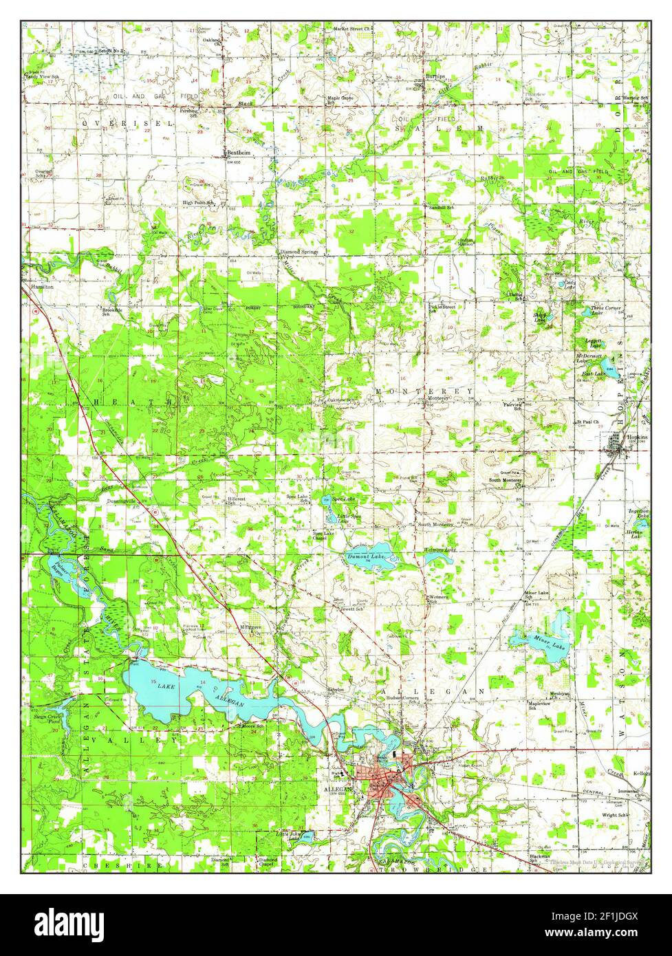 Allegan, Michigan, map 1958, 1:62500, United States of America by 