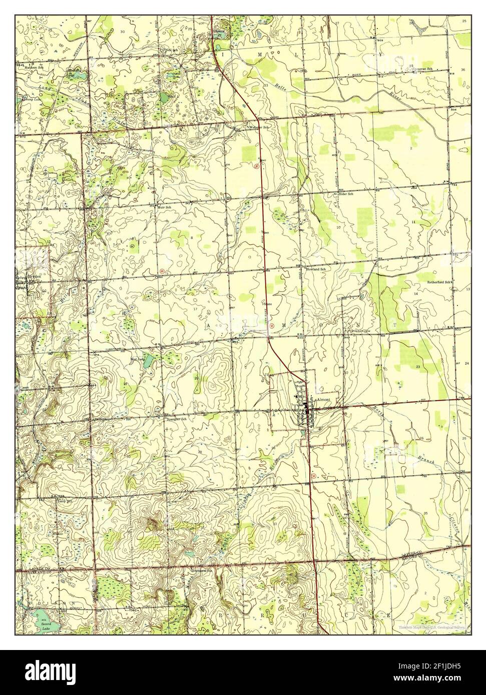 Almont, Michigan, map 1945, 124000, United States of America by