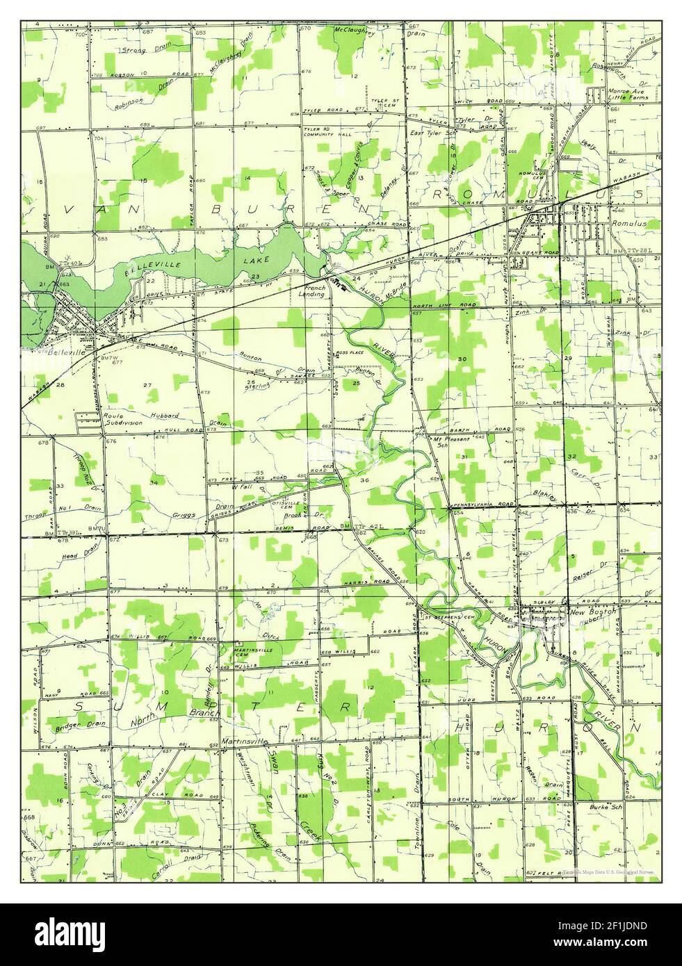 Belleville, Michigan, map 1936, 131680, United States of America by