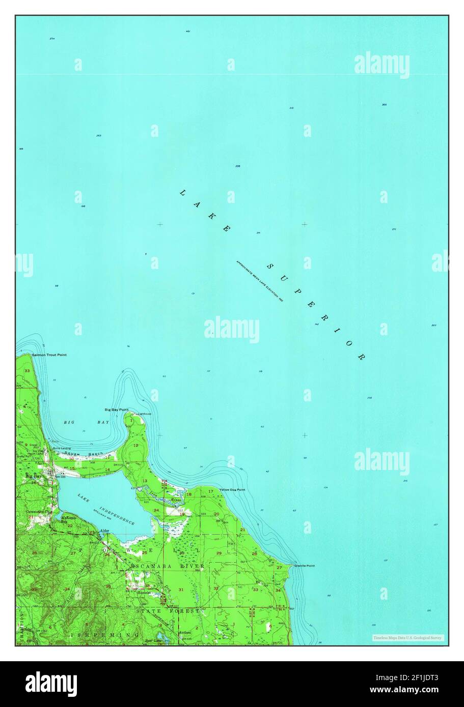 Big Bay, Michigan, map 1954, 162500, United States of America by