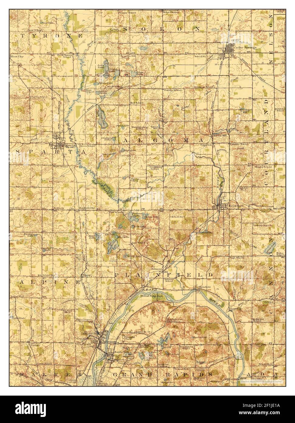 Cedar Springs Michigan Map Cedar Springs, Michigan, Map 1918, 1:62500, United States Of America By  Timeless Maps, Data U.s. Geological Survey Stock Photo - Alamy