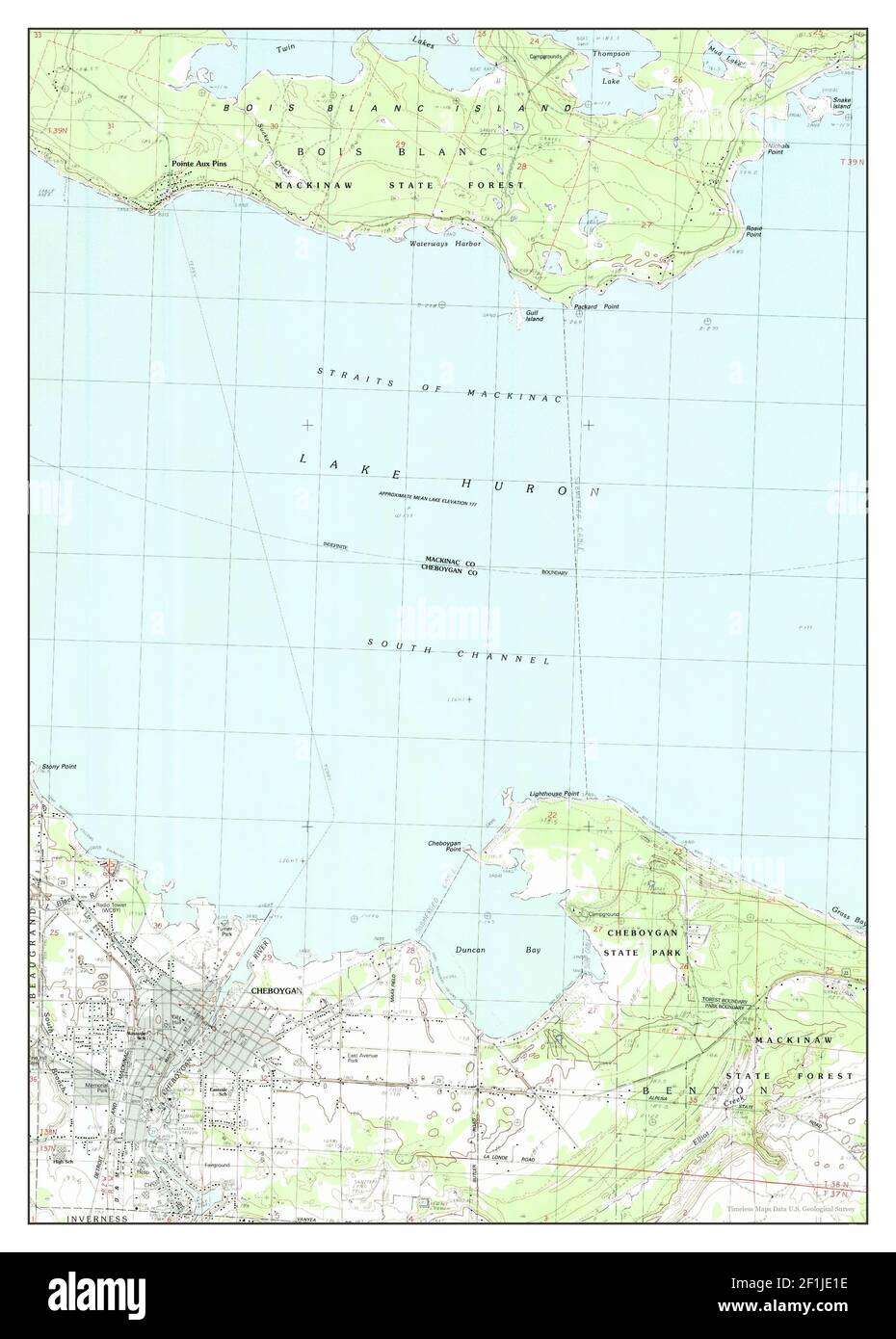 Cheboygan, Michigan, map 1982, 125000, United States of America by