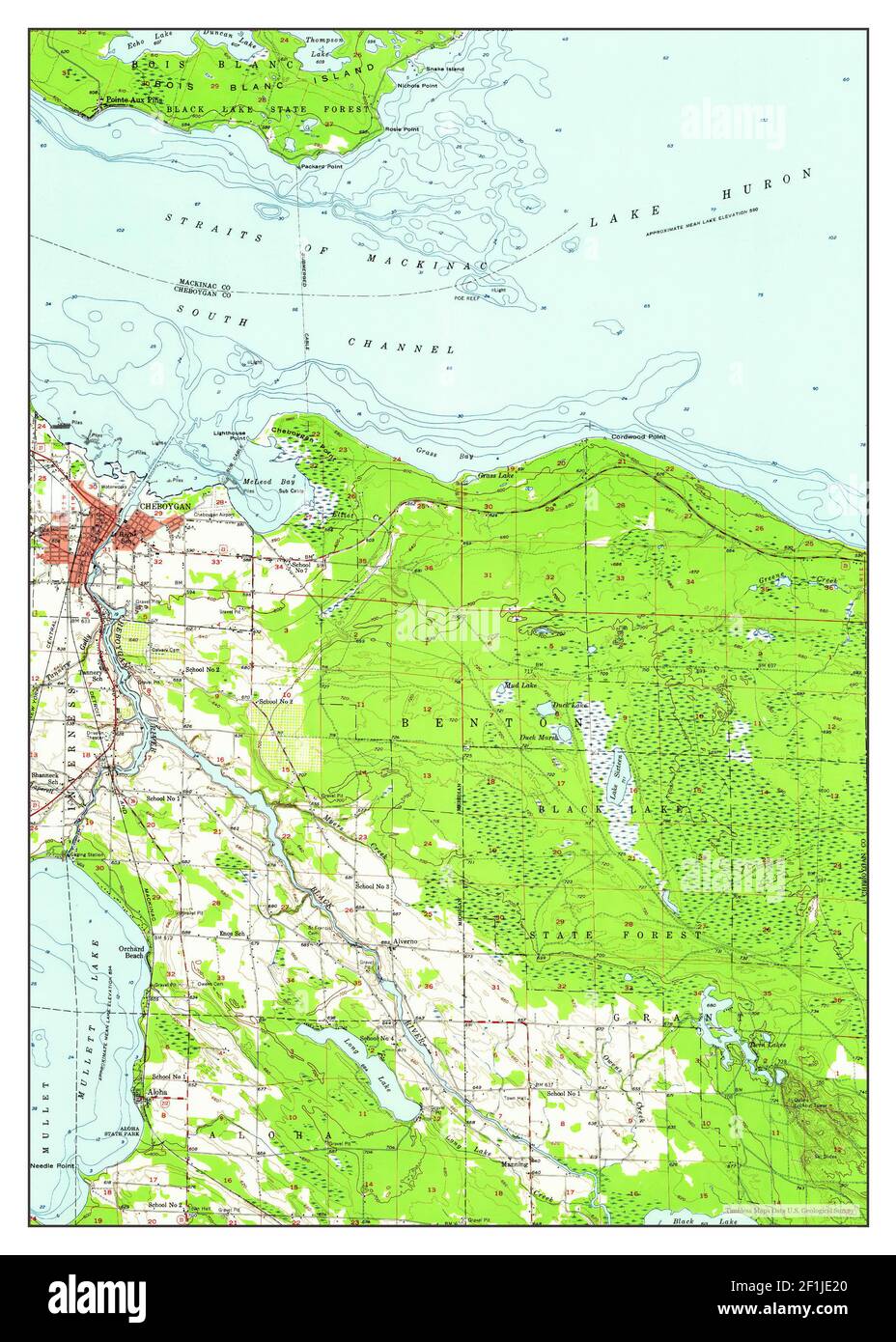 Map Of Cheboygan Michigan Cheboygan, Michigan, Map 1957, 1:62500, United States Of America By  Timeless Maps, Data U.s. Geological Survey Stock Photo - Alamy