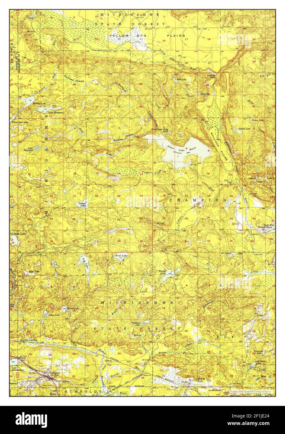 Champion, Michigan, map 1955, 1:62500, United States of America by Timeless  Maps, data U.S. Geological Survey Stock Photo - Alamy