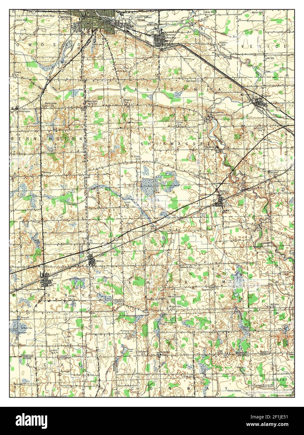 Corunna, Michigan, map 1944, 162500, United States of America by