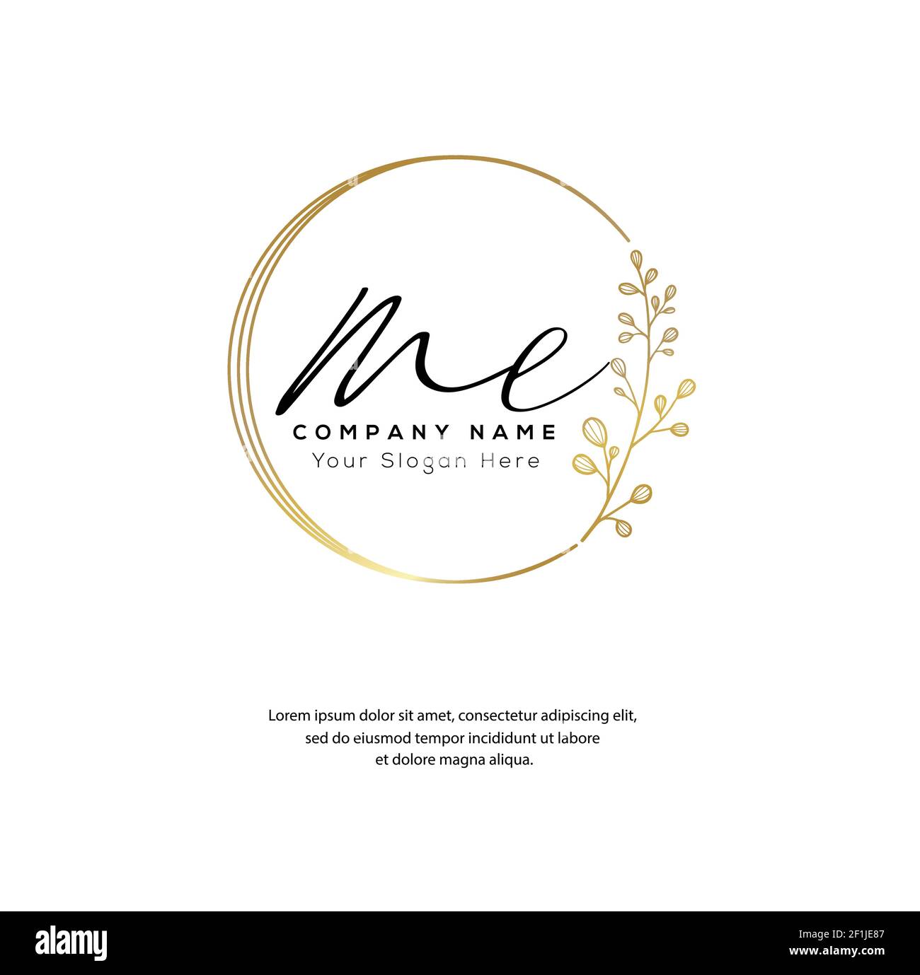 M E ME Initial letter handwriting and signature logo. Beauty vector initial logo .Fashion, boutique, floral and botanical Stock Vector