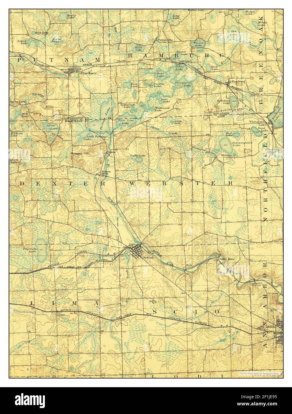 Dexter, Michigan, map 1906, 162500, United States of America by